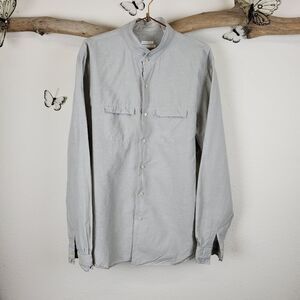 Robert Friedman linen blend button up shirt